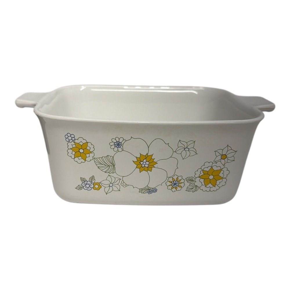 Corning Ware Floral Bouquet 1.5 Qt. Rectangle Vintage EUC P-4-B
